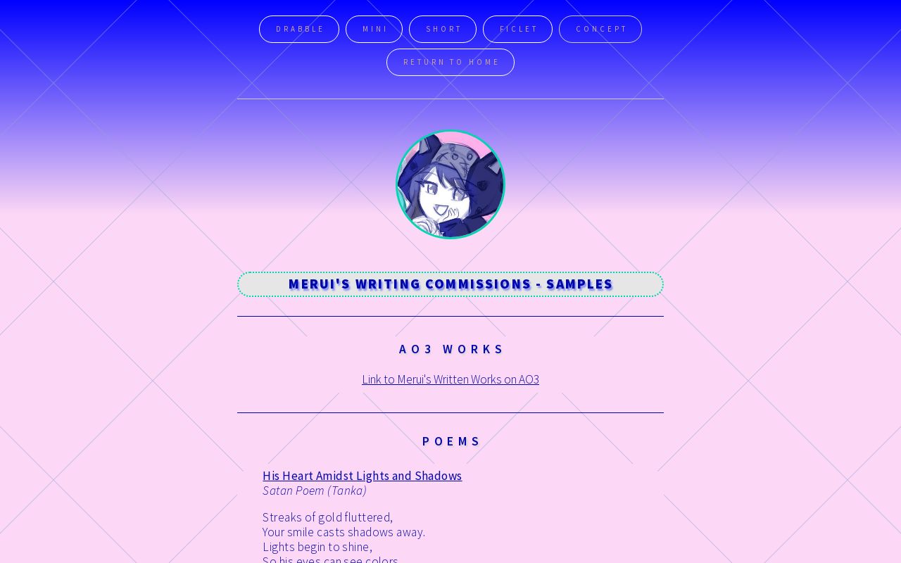 Merui's Writing Commissions (Sample)